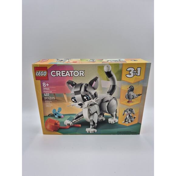 LEGO CREATOR: Playful Cat (31163) 3 in 1 407 Pieces Brand New Sealed Damaged Box - Picture 1 of 6